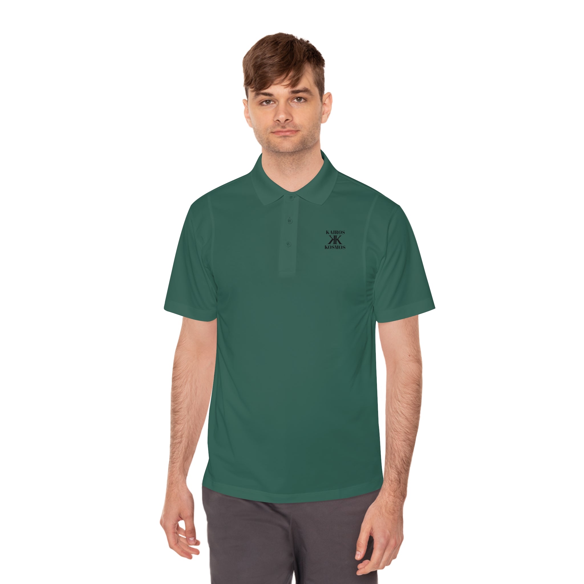 Classic Men’s Sport Polo — Minimalist Kairos Kosmos Logo Chest Shirt