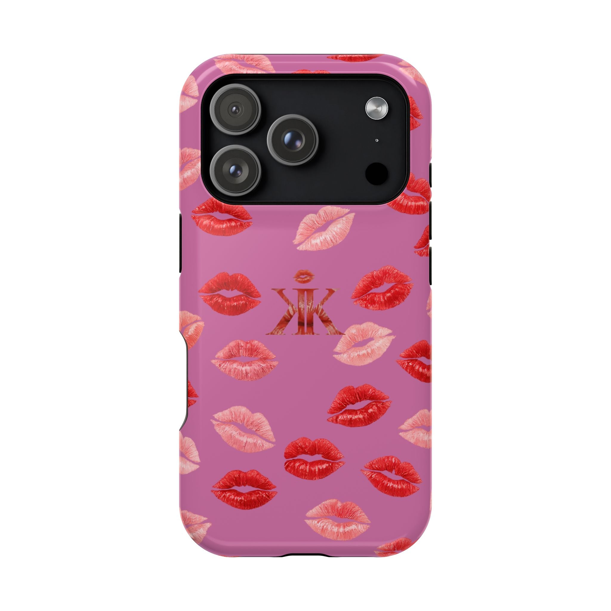 Psyche Collection Light Pink - Kiss Pattern Magnetic Impact Phone Case