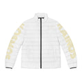 Aether Collection White Aries Puffer Jacket – Zodiac Ram Graphic Men's Jacket