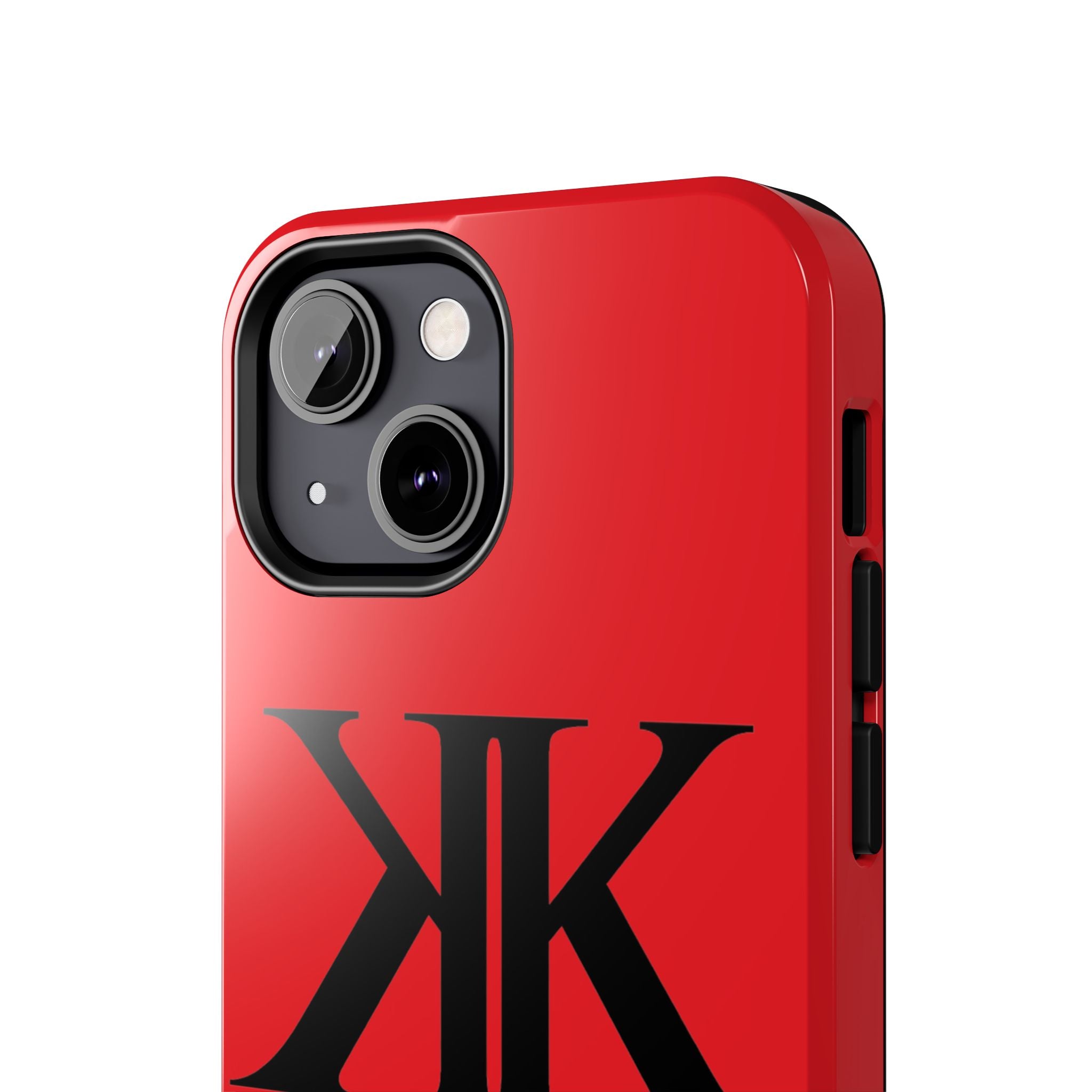 Monogram 'KK' RED Tough Phone Case — Minimal Black Initials Protective Cover