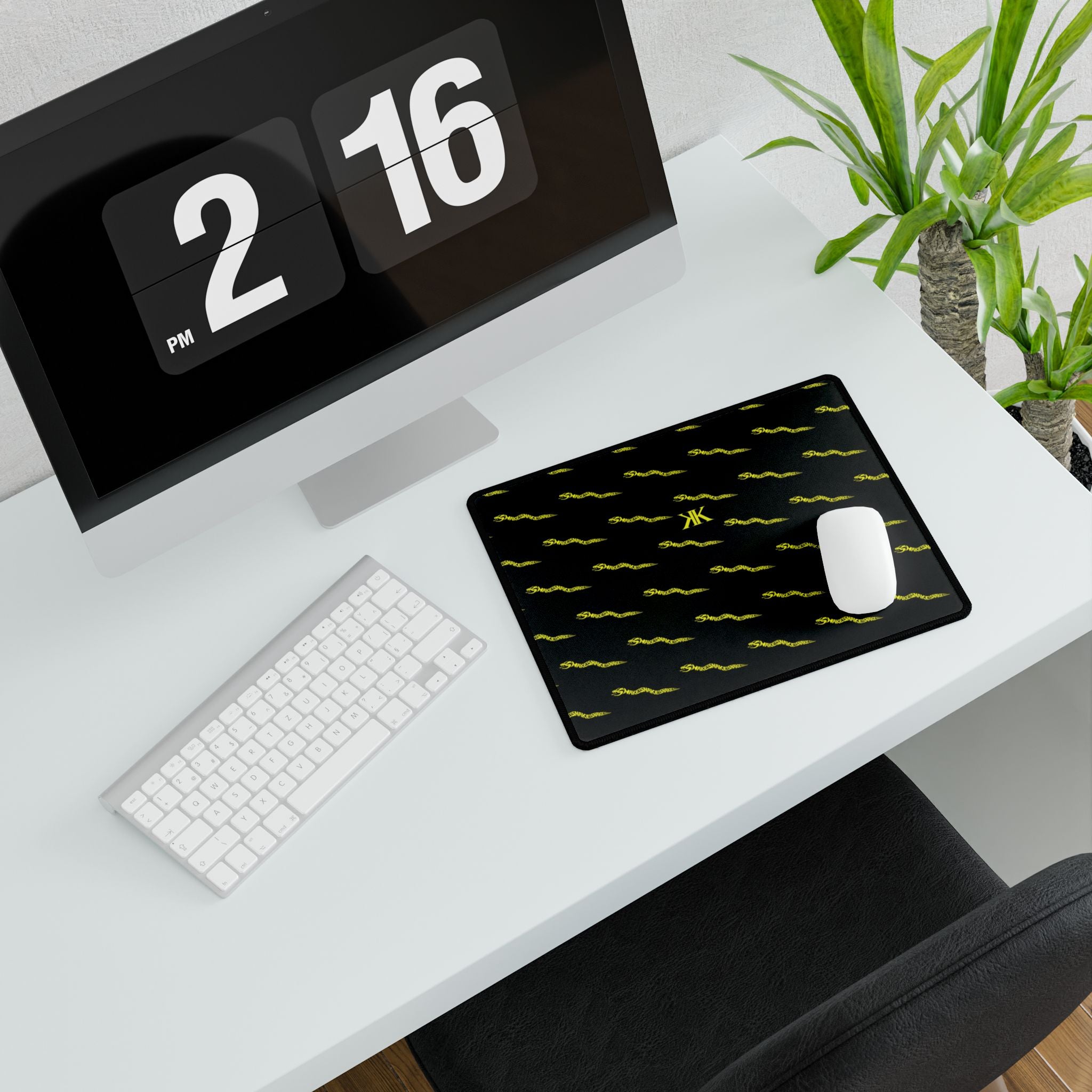 Aspis Collection Patterned Desk Mat — Sleek Gaming/Office Mousepad with 'KK' Monogram