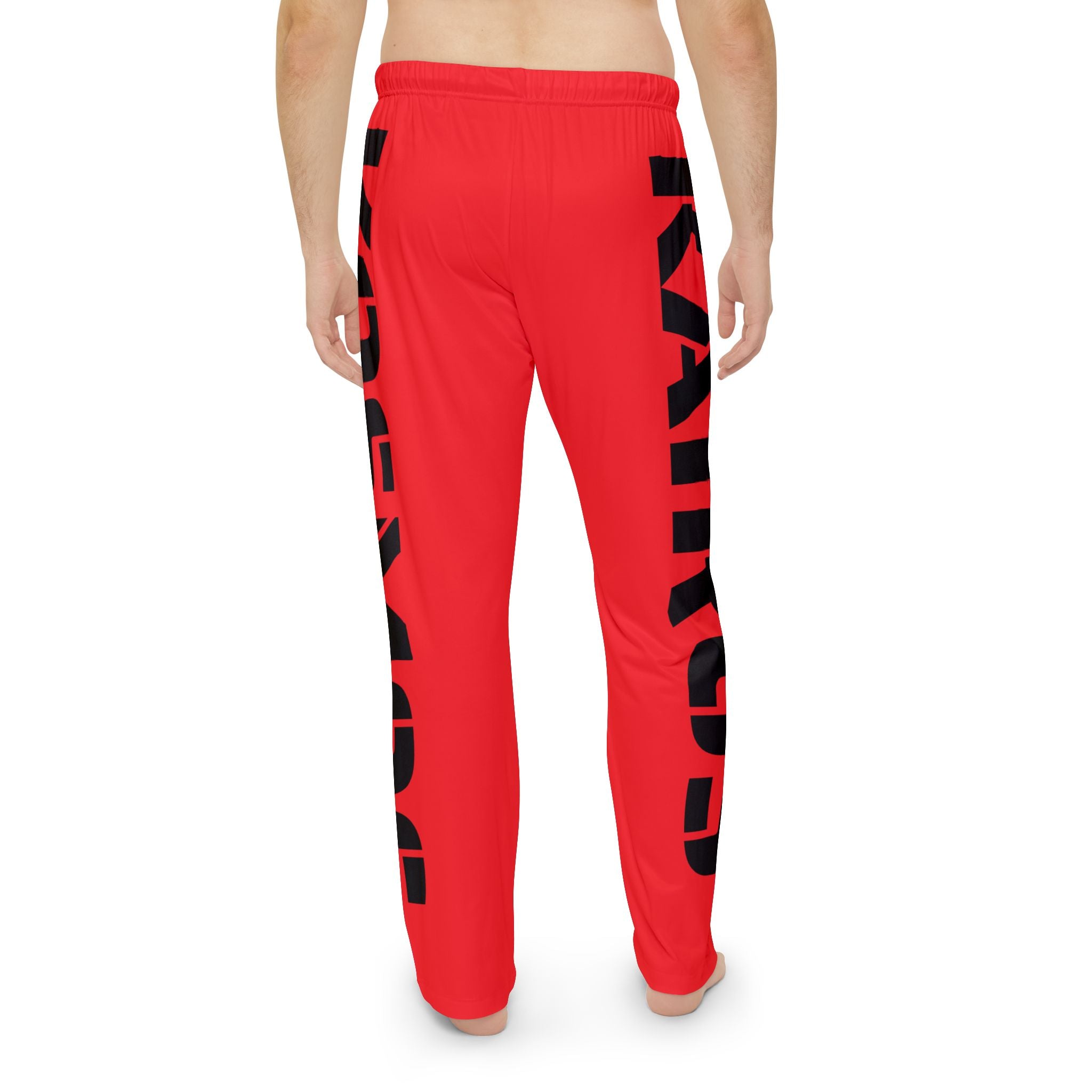 RED Lounge Pants — Bold Side-Panel 'KAIROS' Men's Pajama Trousers