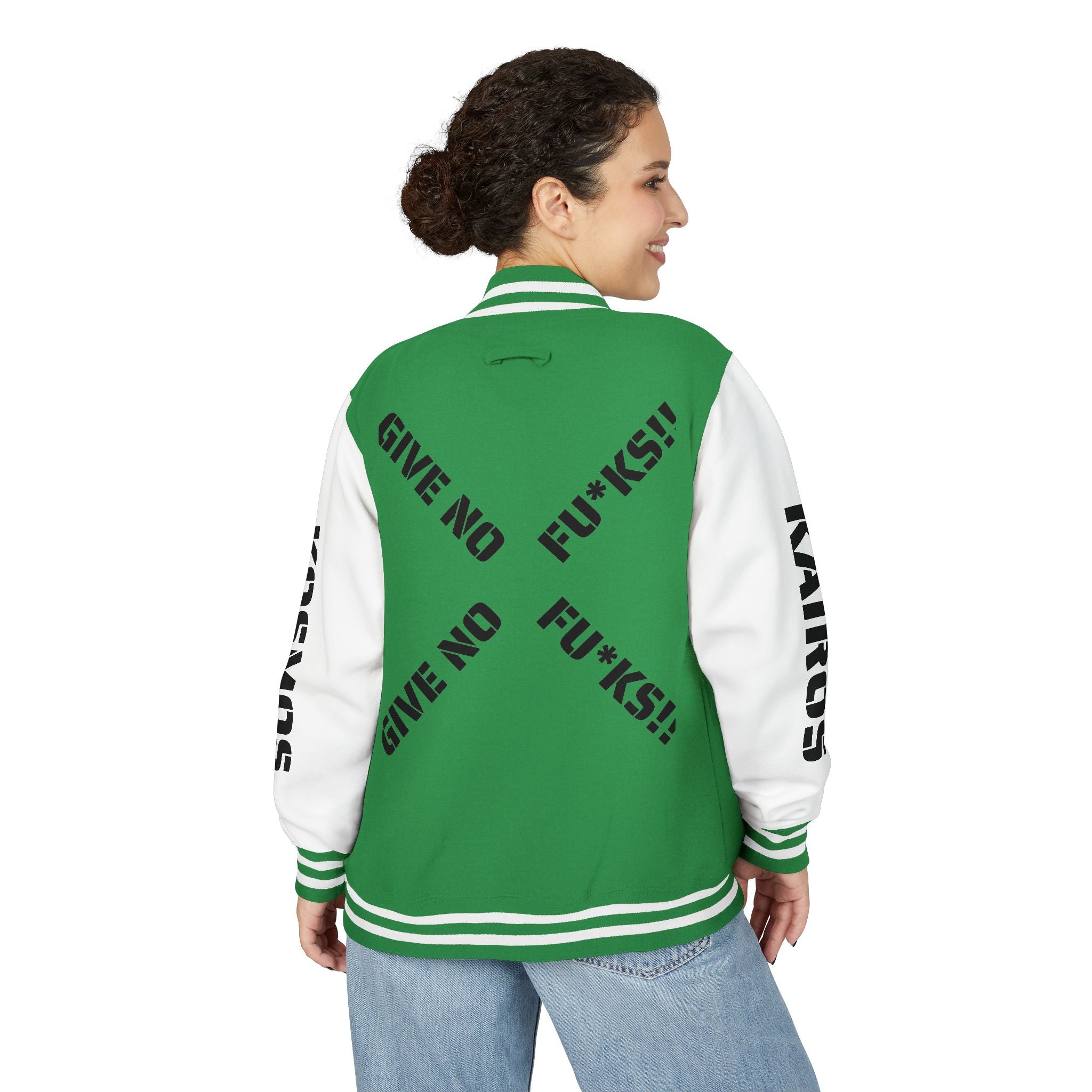 Letterman Jacket — "Give No Fu*ks" Bold Varsity Bomber