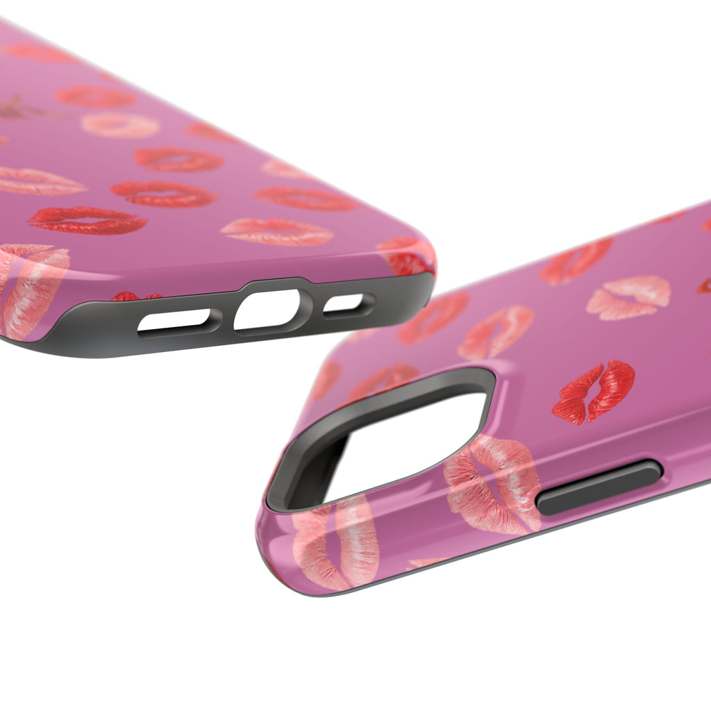 Psyche Collection Light Pink - Kiss Pattern Magnetic Impact Phone Case