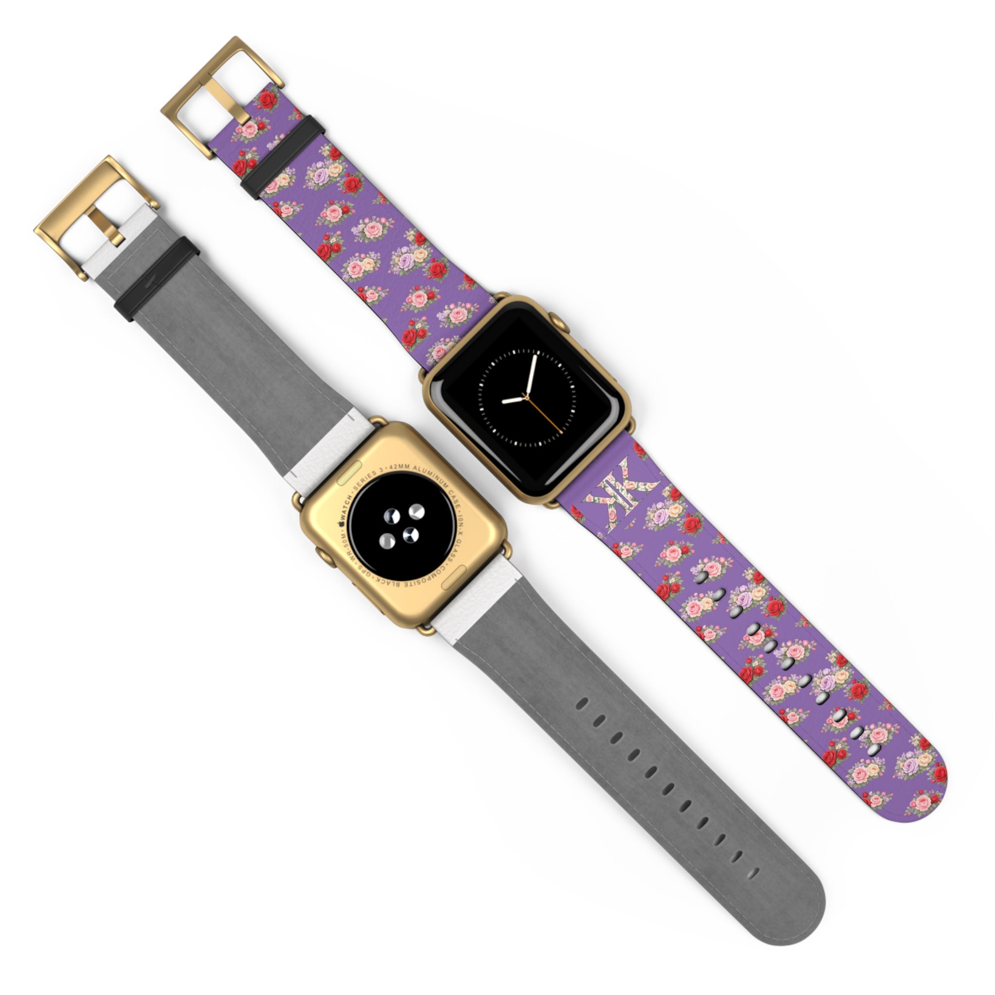 Anthos Collection Light Purple Floral Vintage Watch Band —  Apple Watch Strap