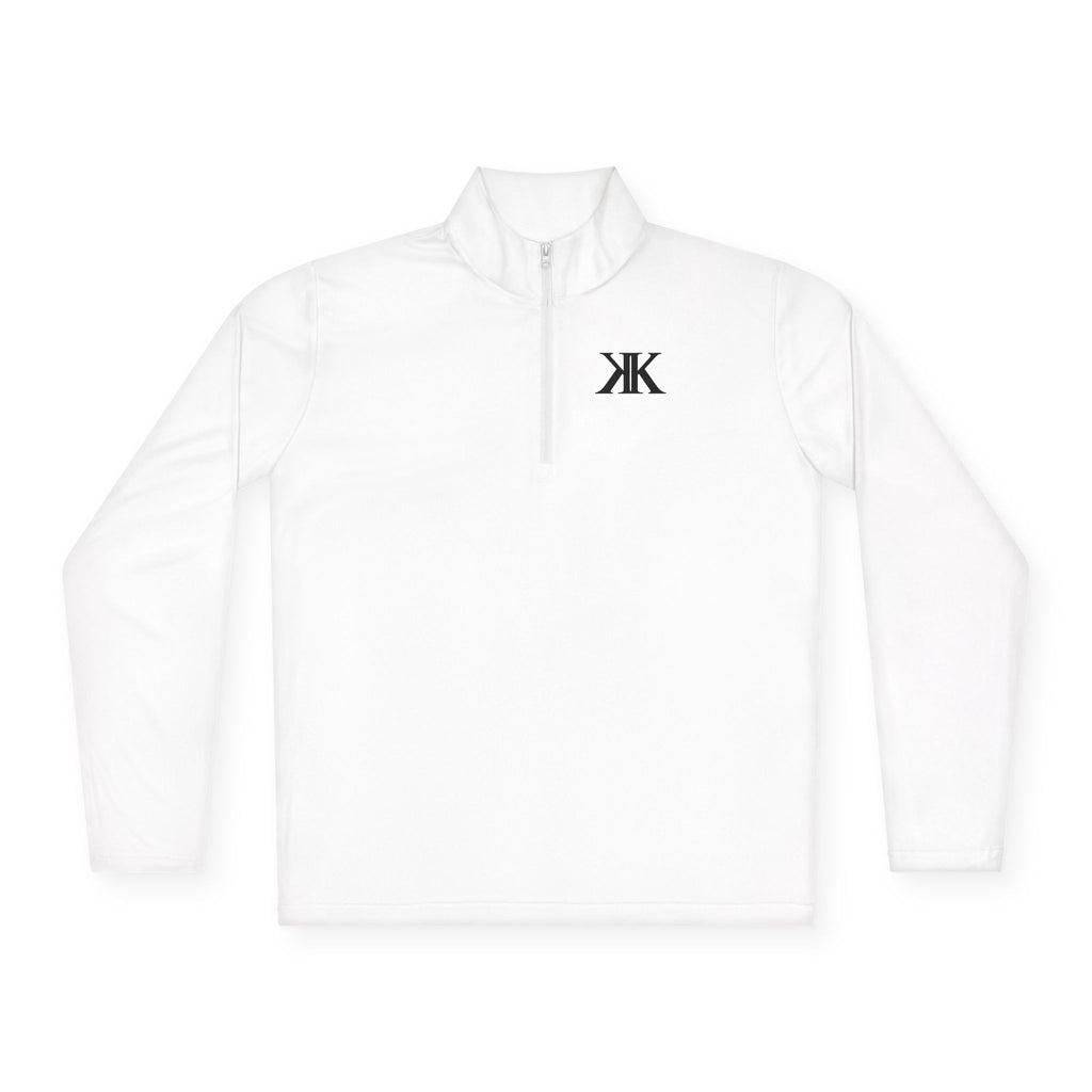 Quarter-Zip Pullover — Minimal Black KK Logo Athletic Pullover