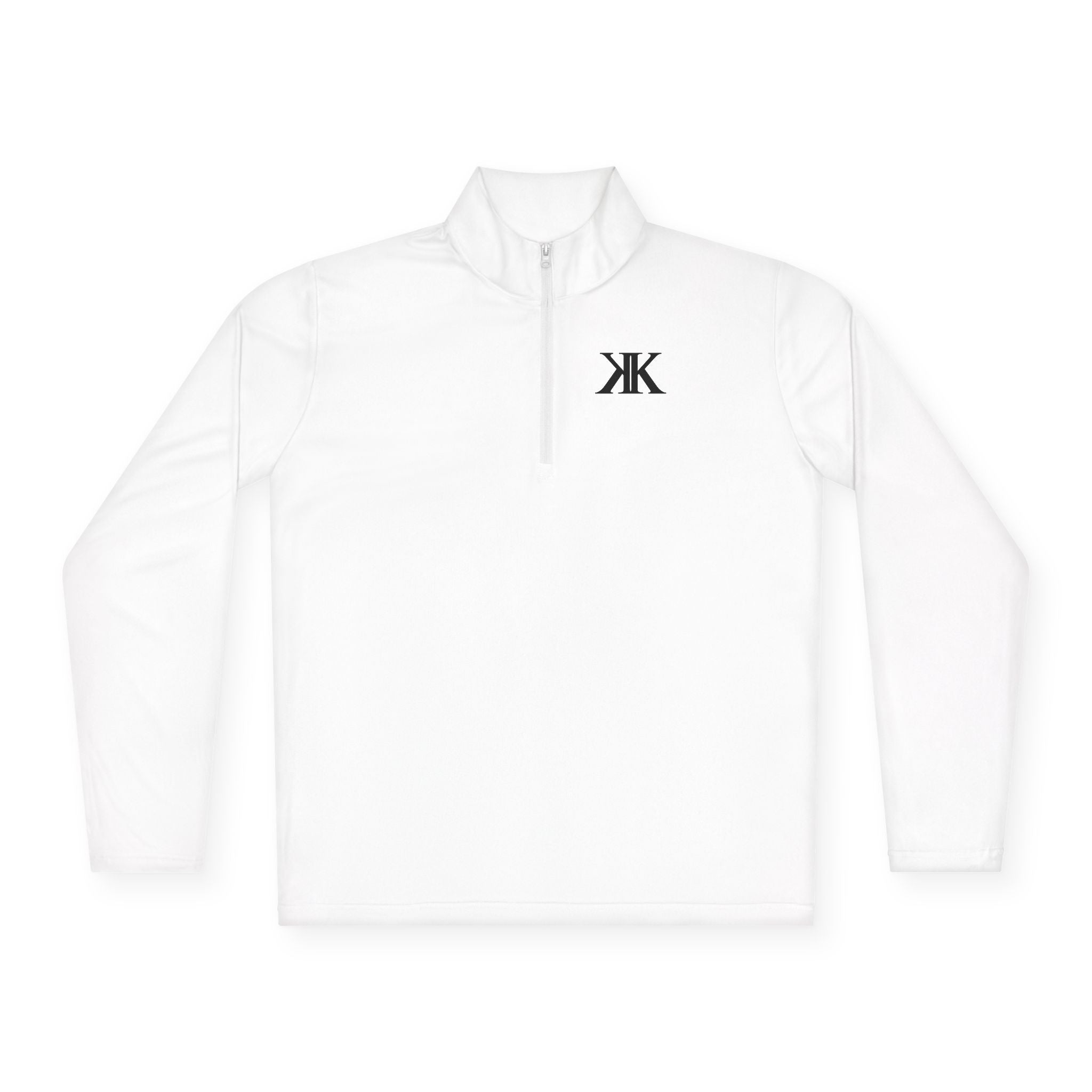 Quarter-Zip Pullover — Minimal Black KK Logo Athletic Pullover