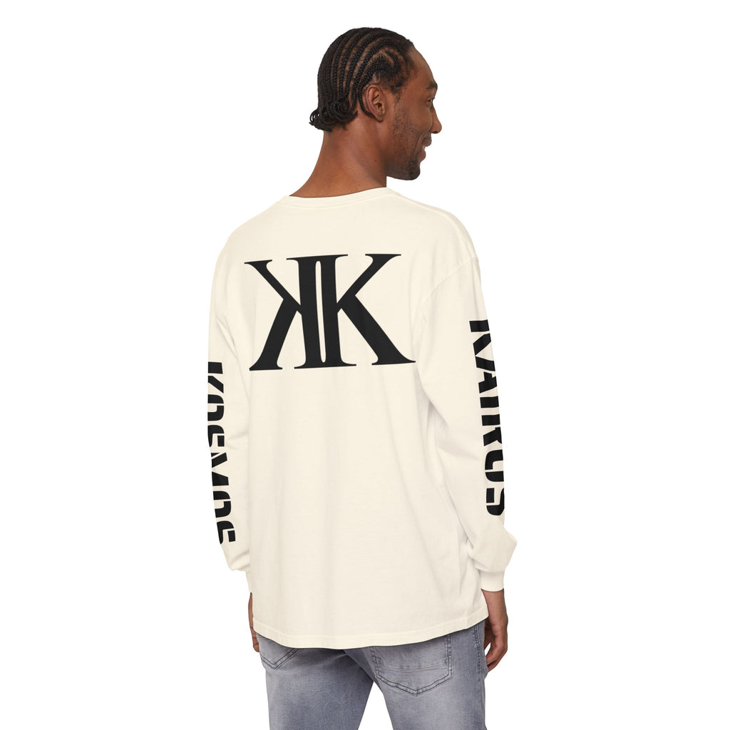 KOSMOS Monogram Uni-Sex Long Sleeve Tee — Bold Black Logo Sleeve Shirt
