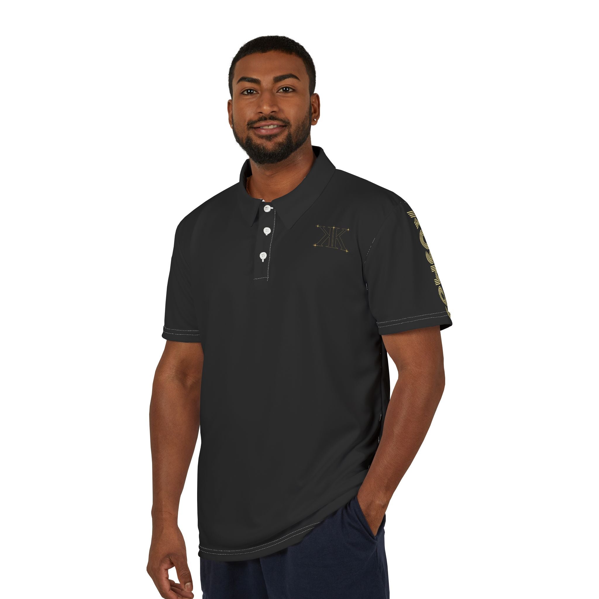Aether Collection BLACK Polo Shirt —  Casual Work & Golf Polo