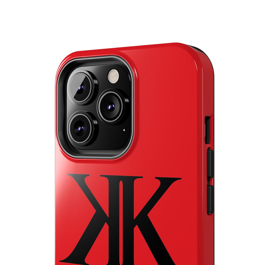 Monogram 'KK' RED Tough Phone Case — Minimal Black Initials Protective Cover