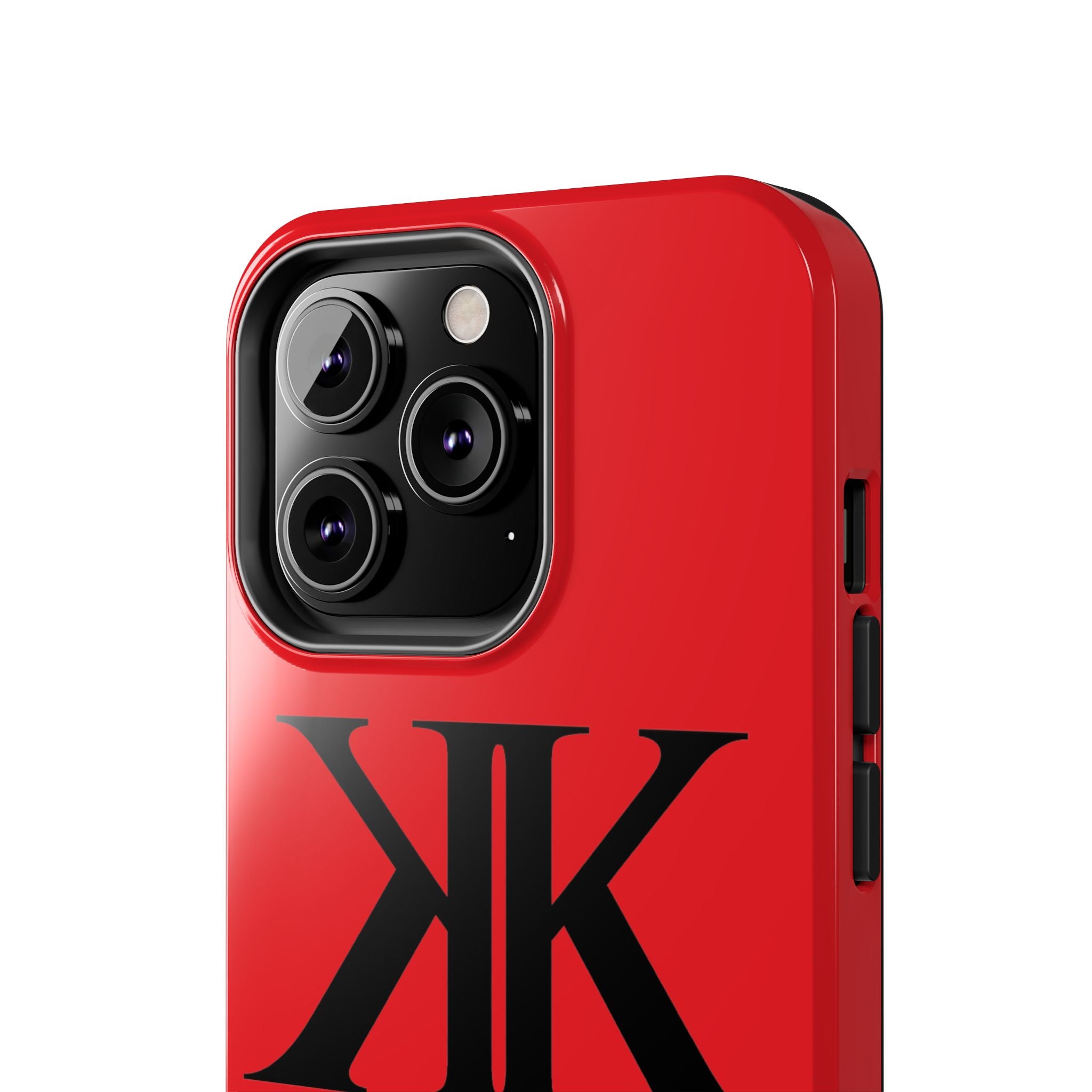 Monogram 'KK' RED Tough Phone Case — Minimal Black Initials Protective Cover