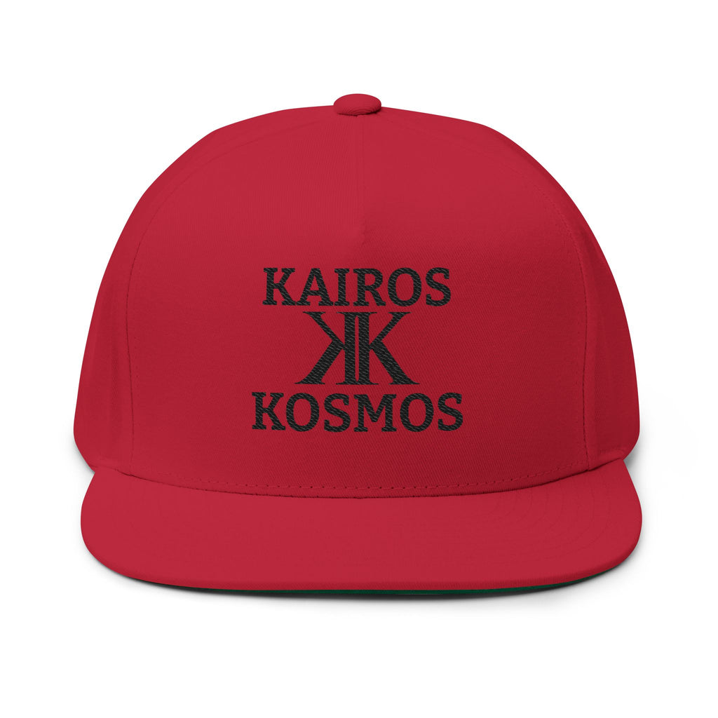Kairos Kosmos RED Embroidered Flat Bill Cap — 'Give No Fu*ks' Snapback Hat