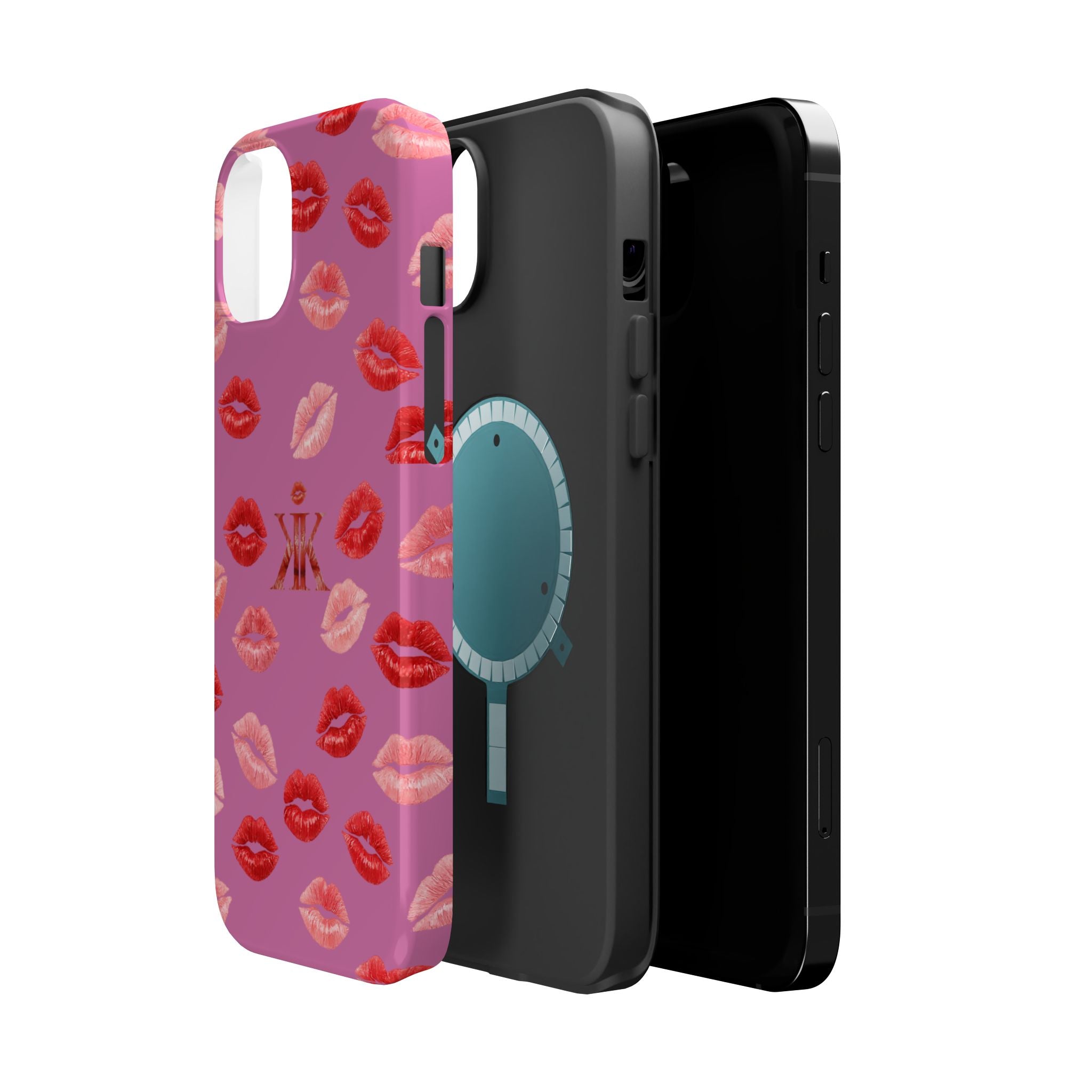Psyche Collection Light Pink - Kiss Pattern Magnetic Impact Phone Case