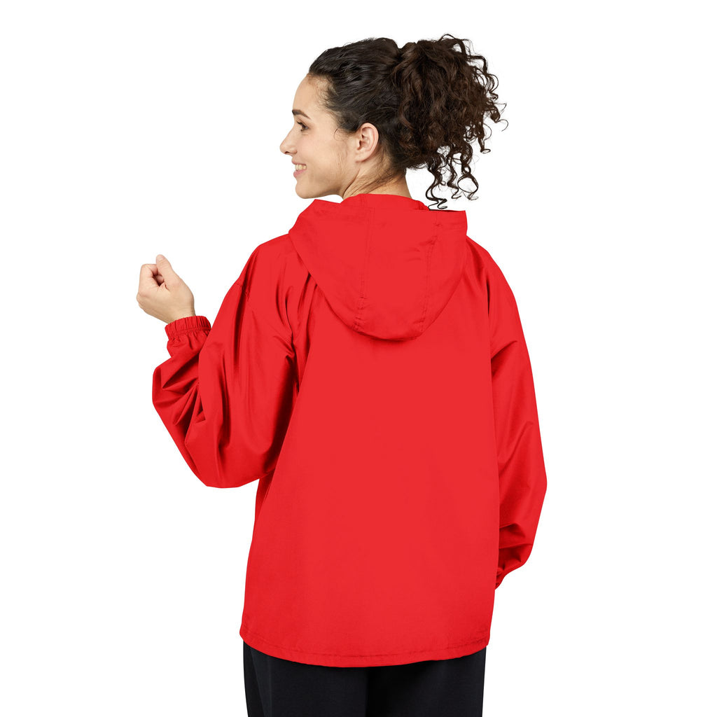 Champion® Packable Anorak Jacket RED — Lightweight Hooded Windbreaker for Travel & Outdoor