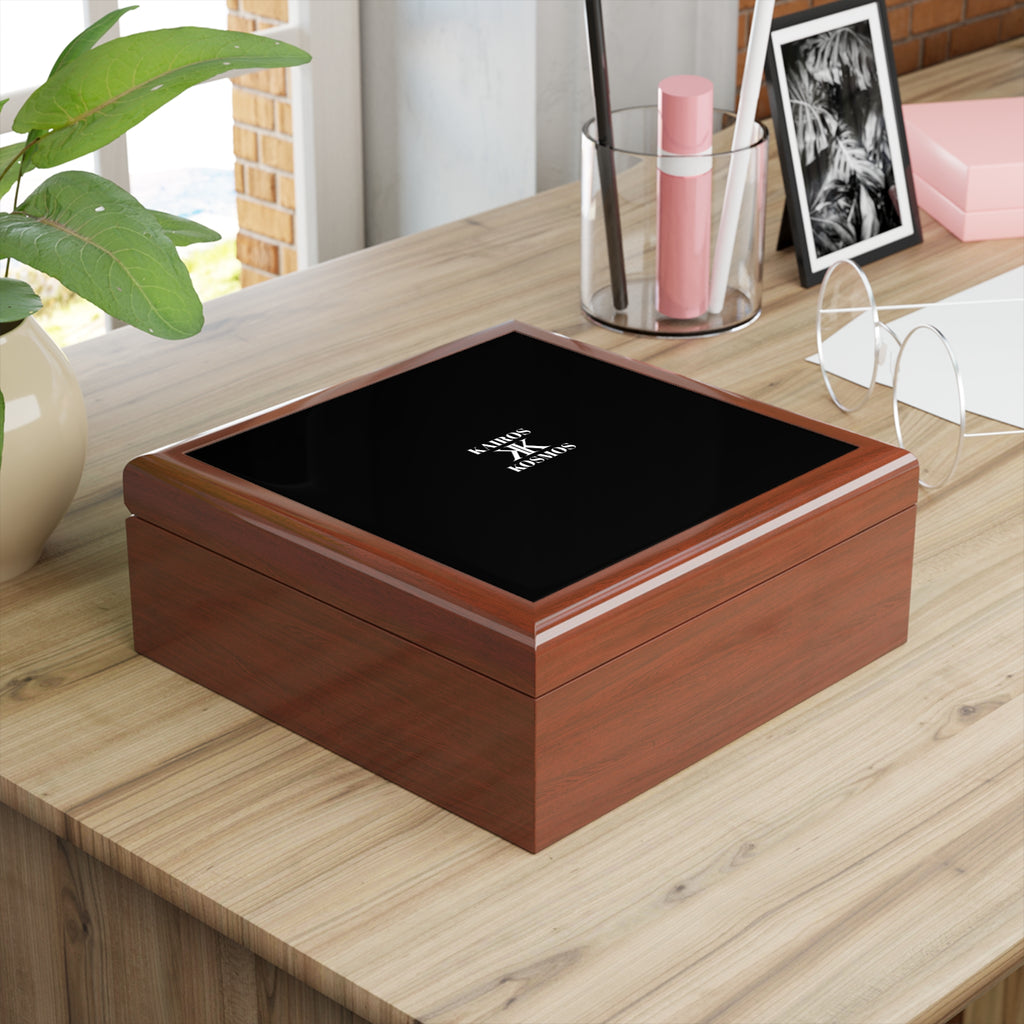 Jewelry Box BLACK with Minimalist 'KAIROS KOSMOS' Logo
