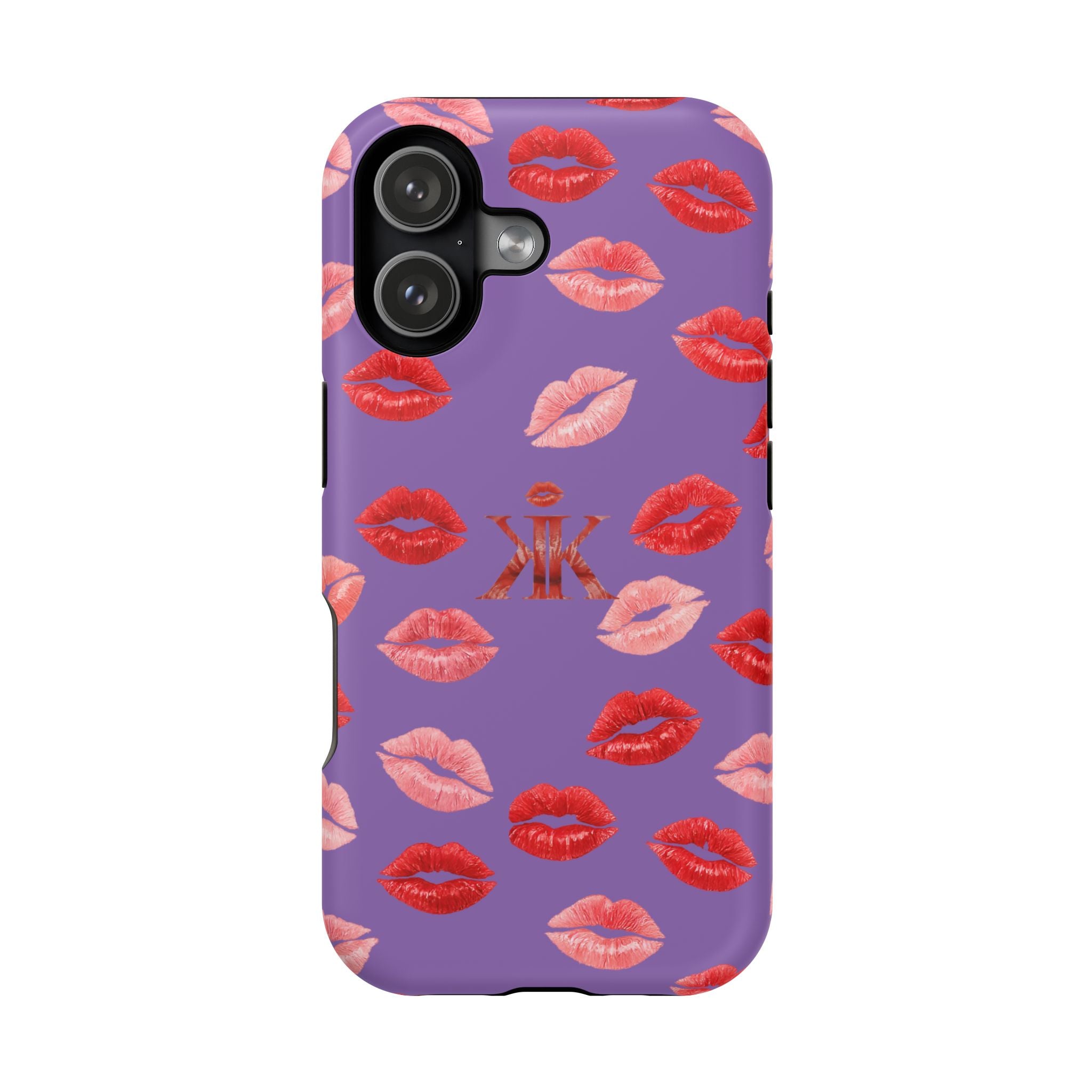 Psyche Collection Light Purple - Kiss Pattern Magnetic Impact Phone Case