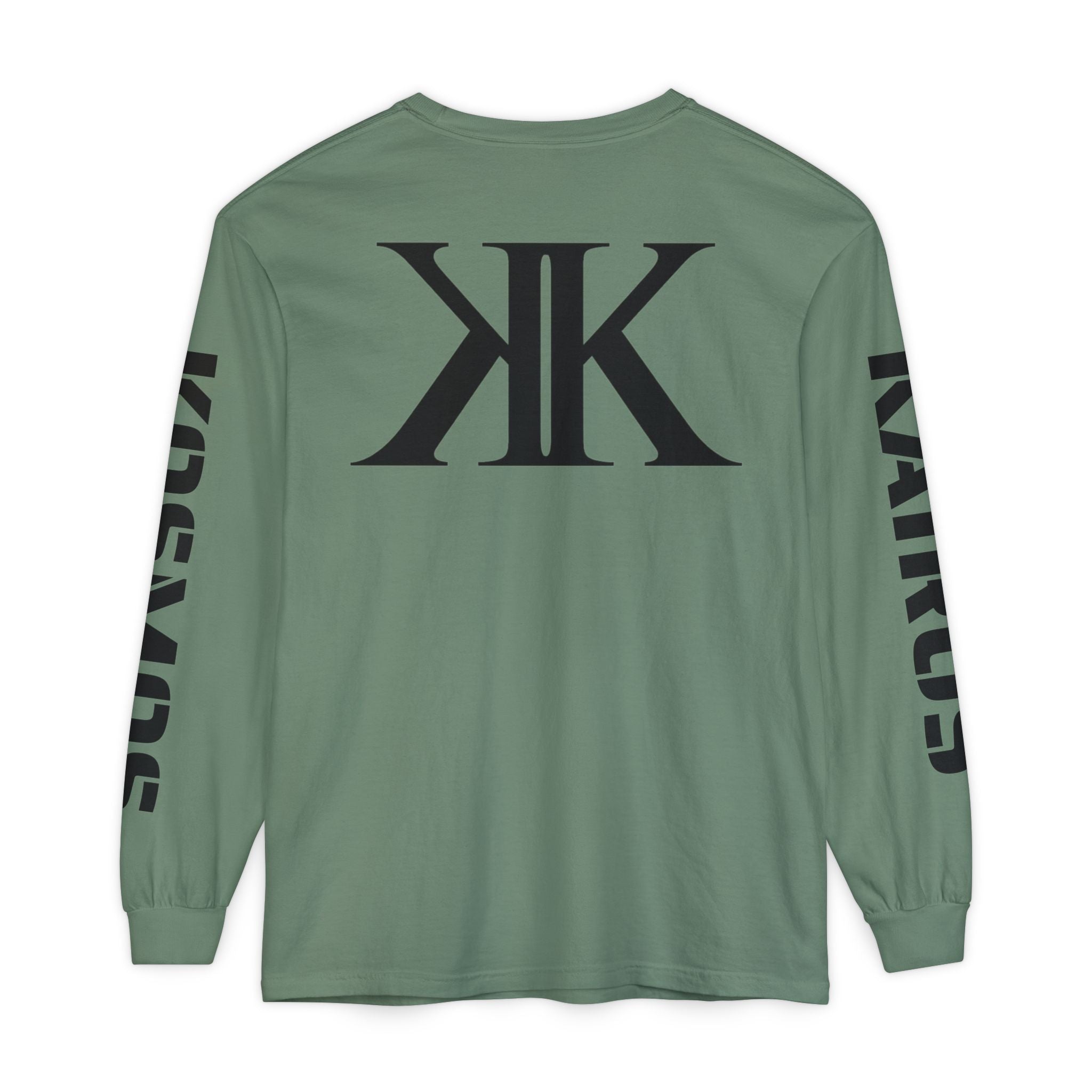 KOSMOS Monogram Uni-Sex Long Sleeve Tee — Bold Black Logo Sleeve Shirt