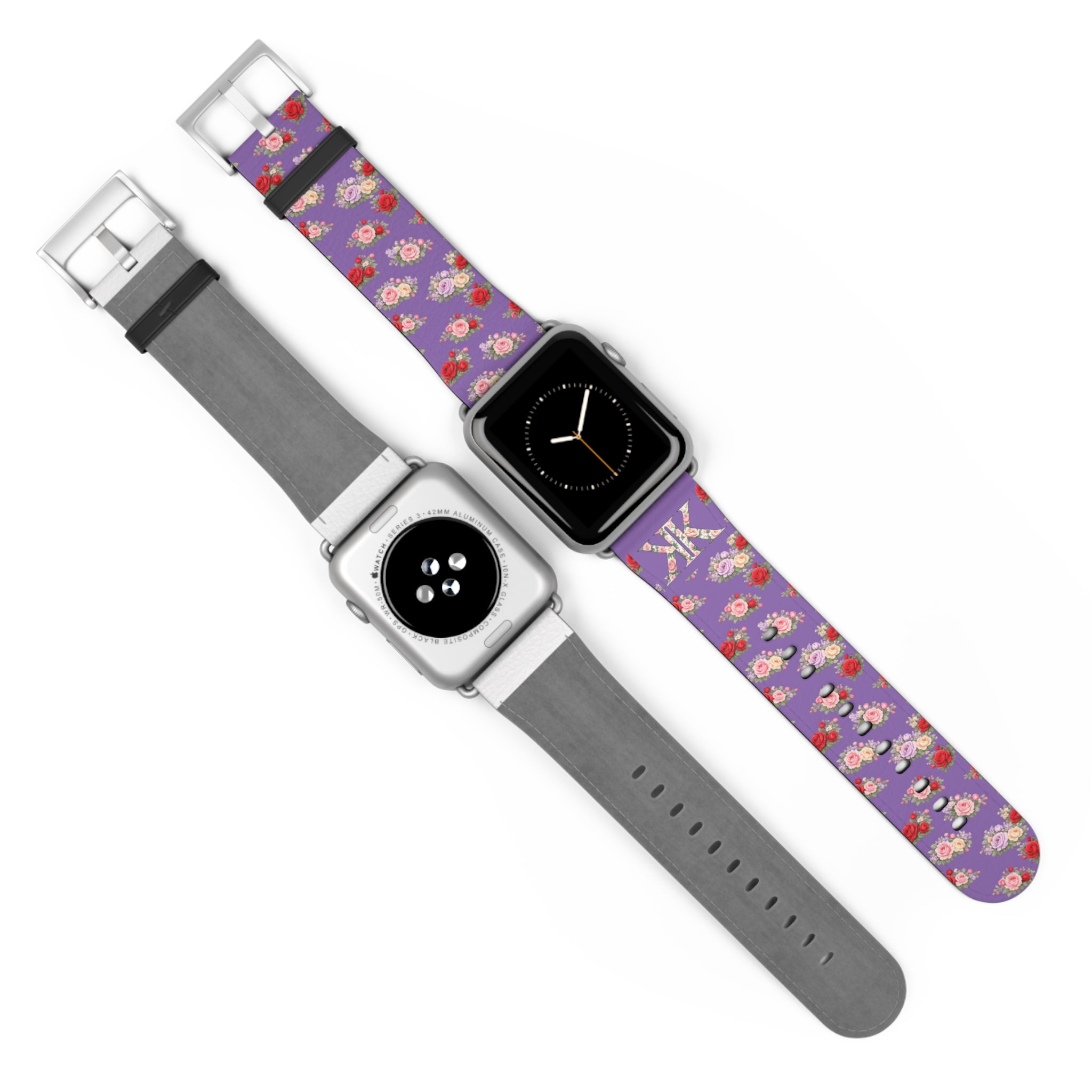 Anthos Collection Light Purple Floral Vintage Watch Band —  Apple Watch Strap
