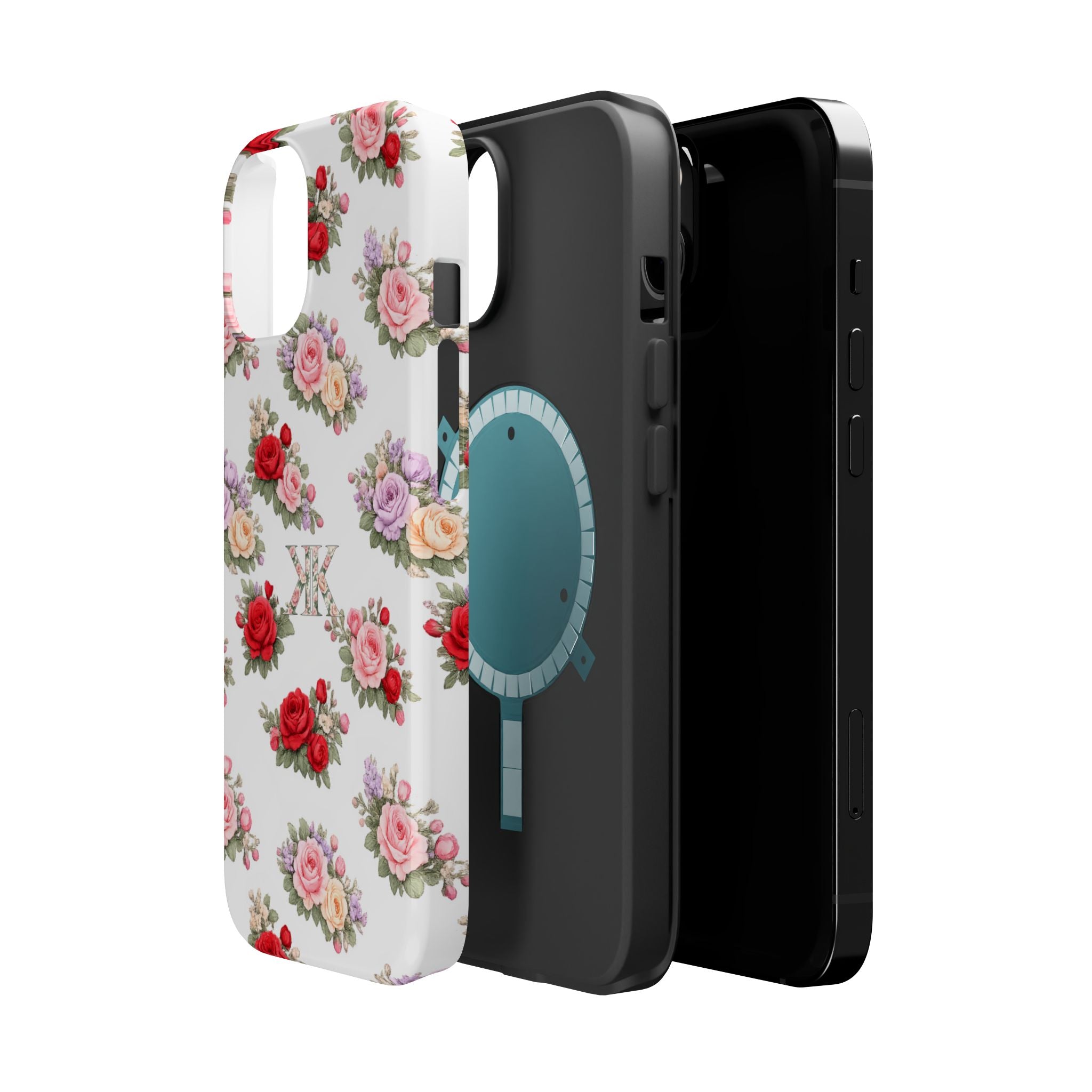 Anthos Collection Vintage Floral Rose Pattern Magnetic Impact-Resistant Phone Case