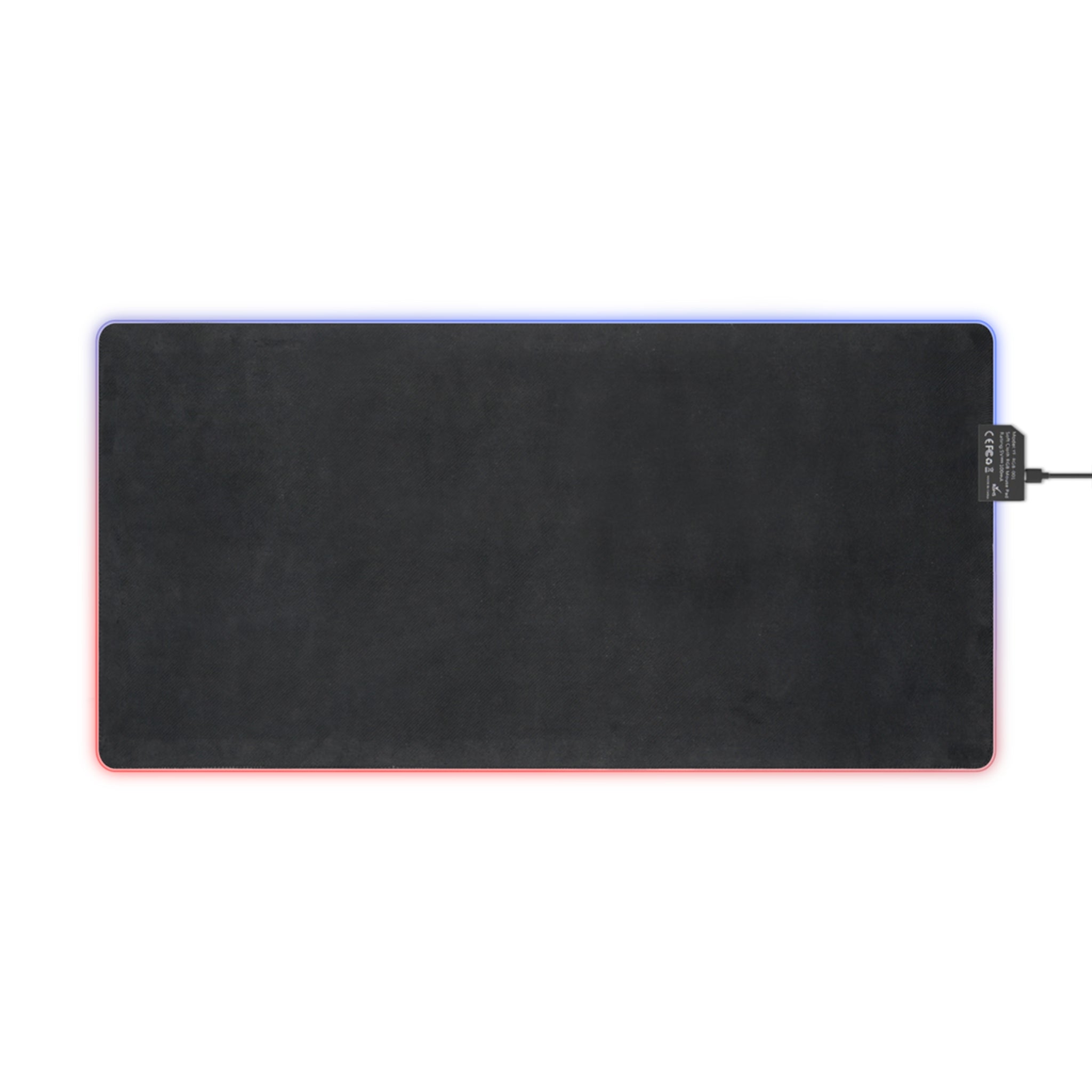 Aspis Collection LED Gaming Mouse Pad — RGB Edge Large Desk Mat with Repeating Lightning Pattern