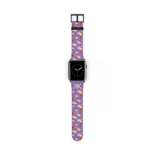 Anthos Collection Light Purple Floral Vintage Watch Band —  Apple Watch Strap