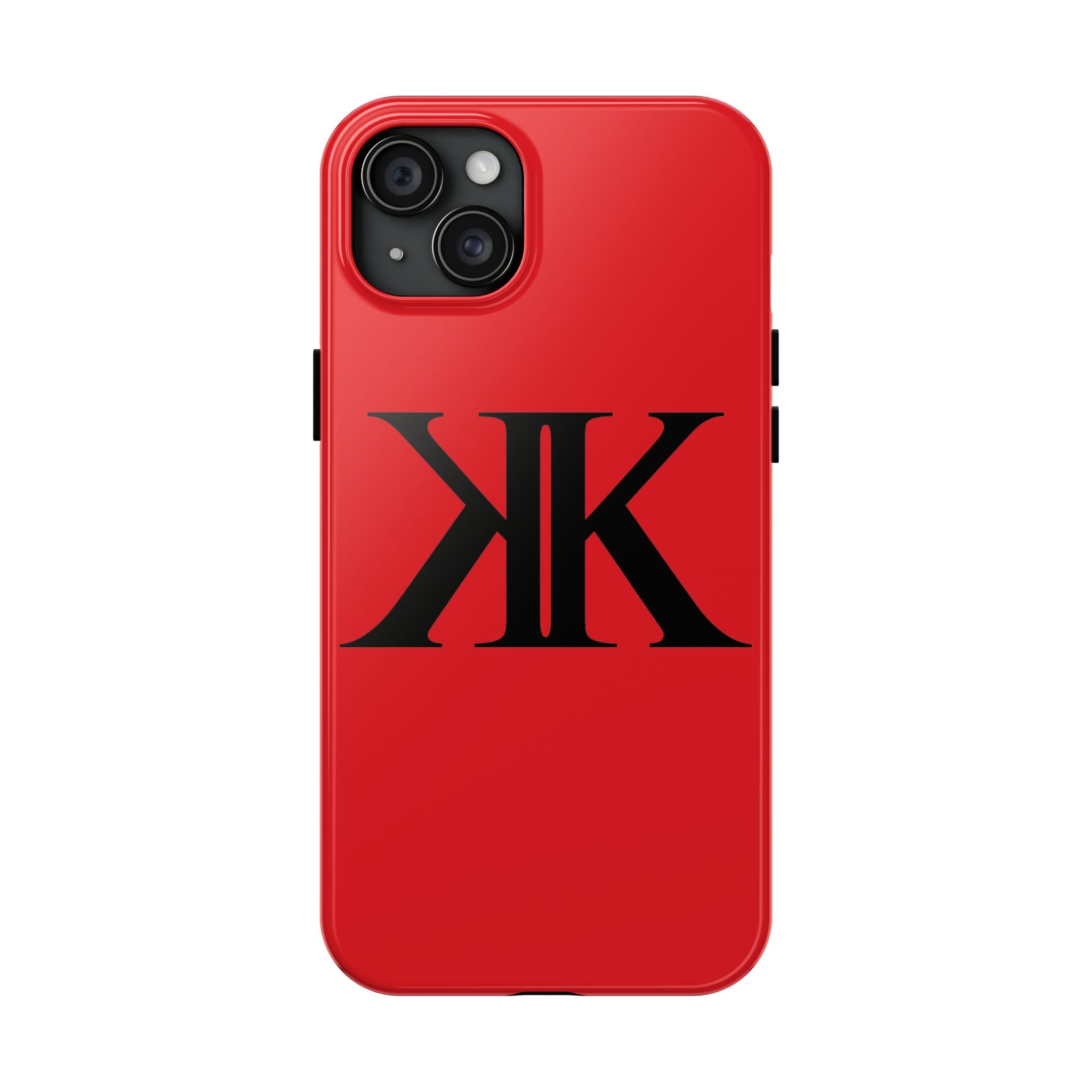 Monogram 'KK' RED Tough Phone Case — Minimal Black Initials Protective Cover