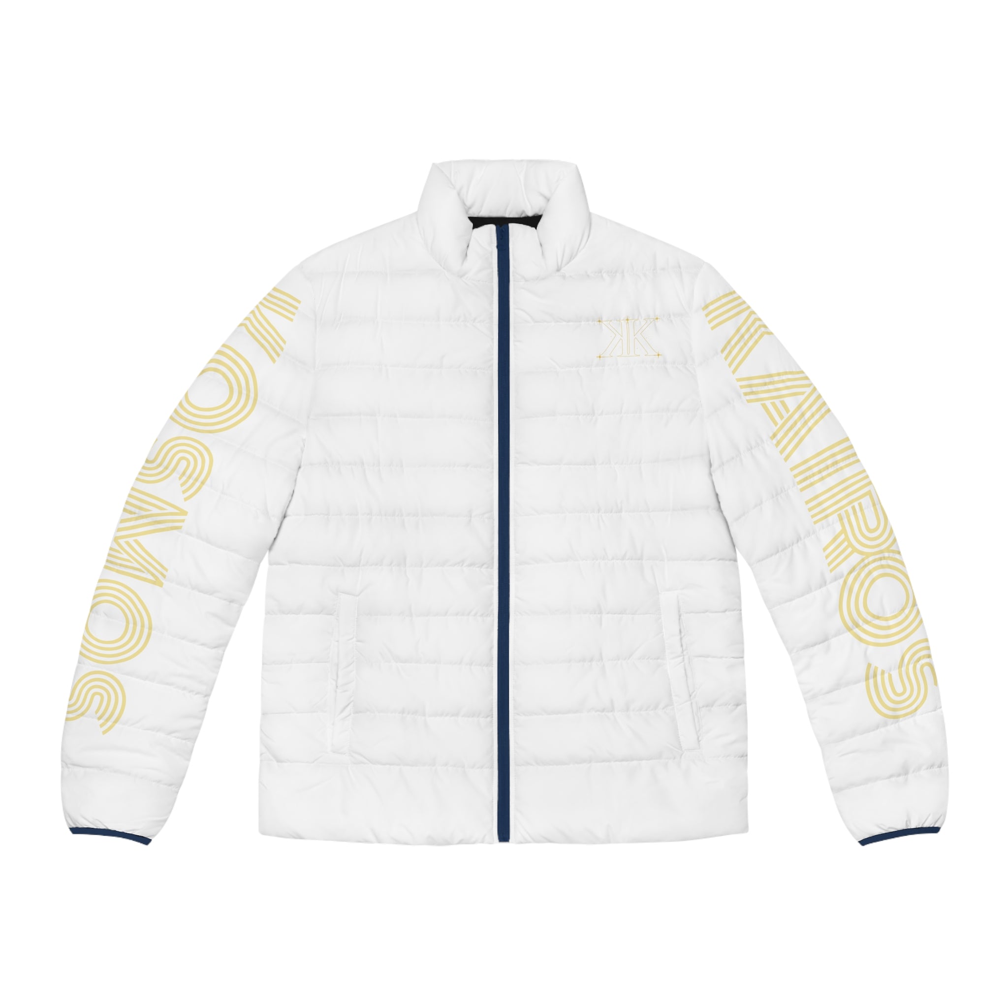 Aether Collection White Aries Puffer Jacket – Zodiac Ram Graphic Men's Jacket