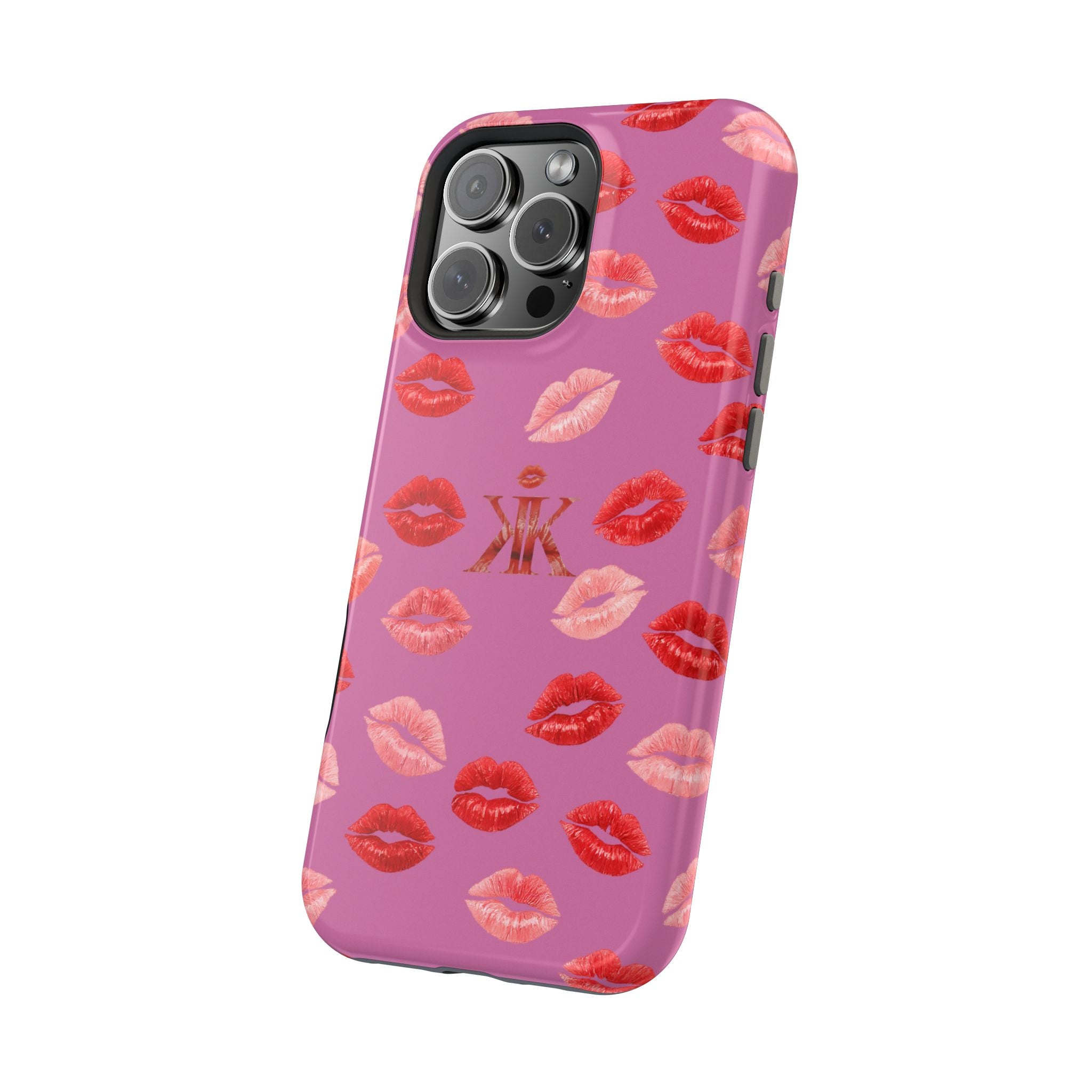 Psyche Collection Light Pink - Kiss Pattern Magnetic Impact Phone Case