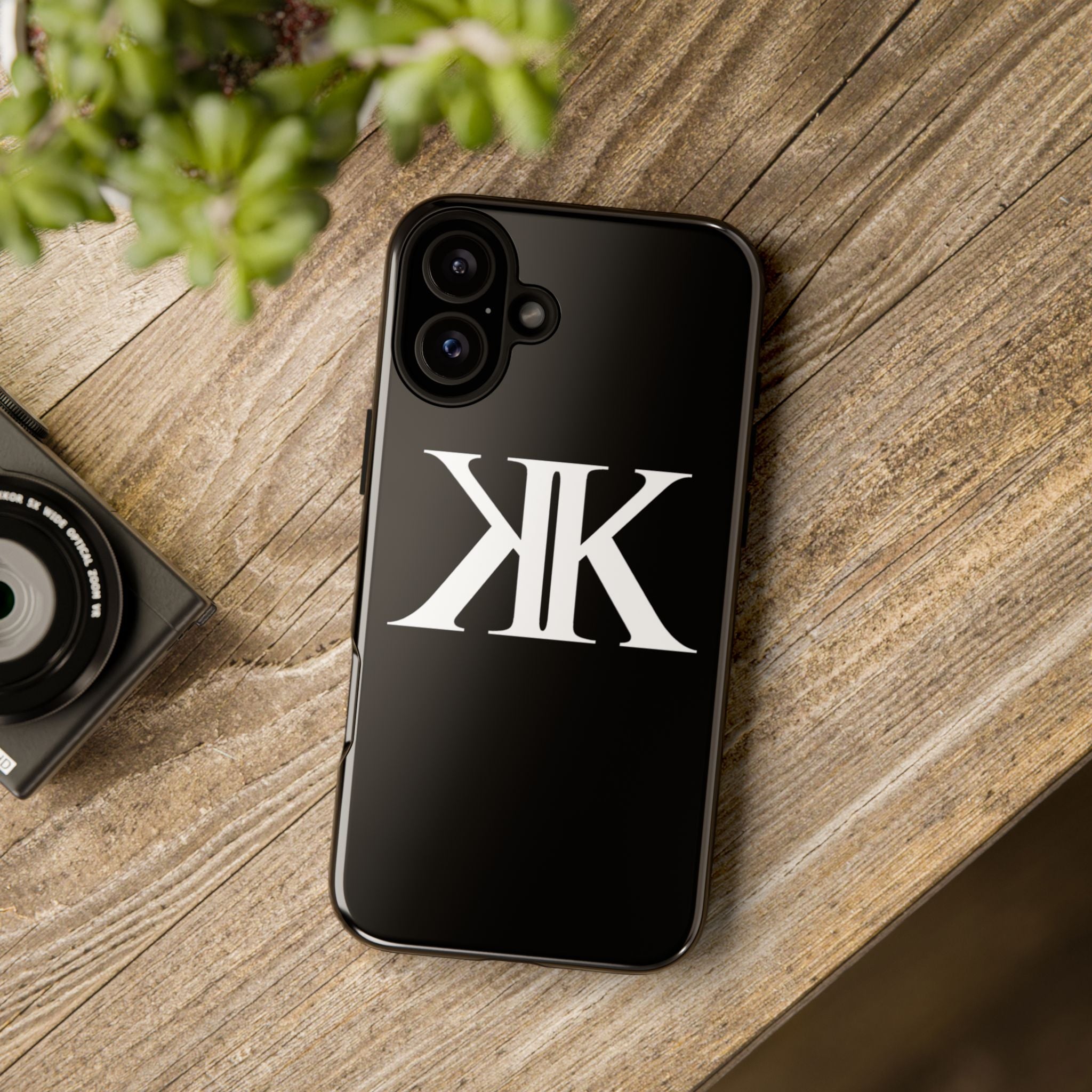 Monogram KK Phone Case BLACK — Tough Protective iPhone Cover
