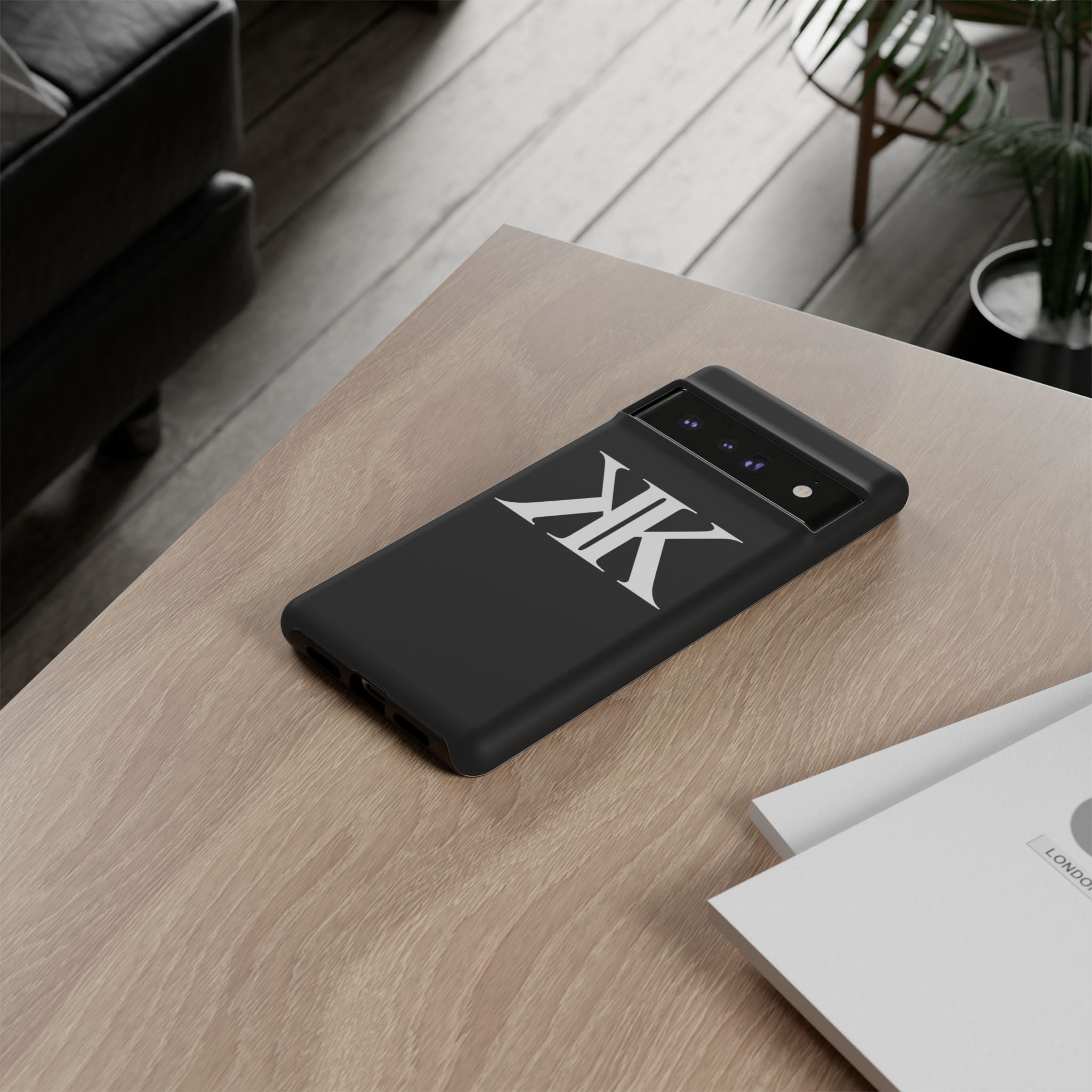 Monogram KK Phone Case BLACK — Tough Protective iPhone Cover