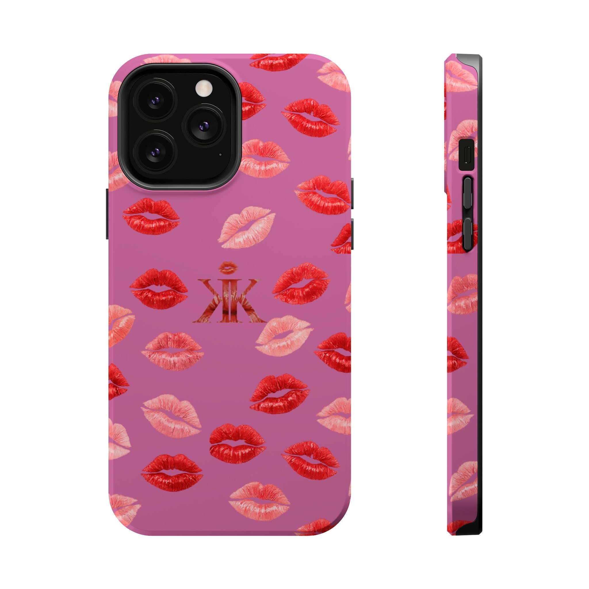 Psyche Collection Light Pink - Kiss Pattern Magnetic Impact Phone Case