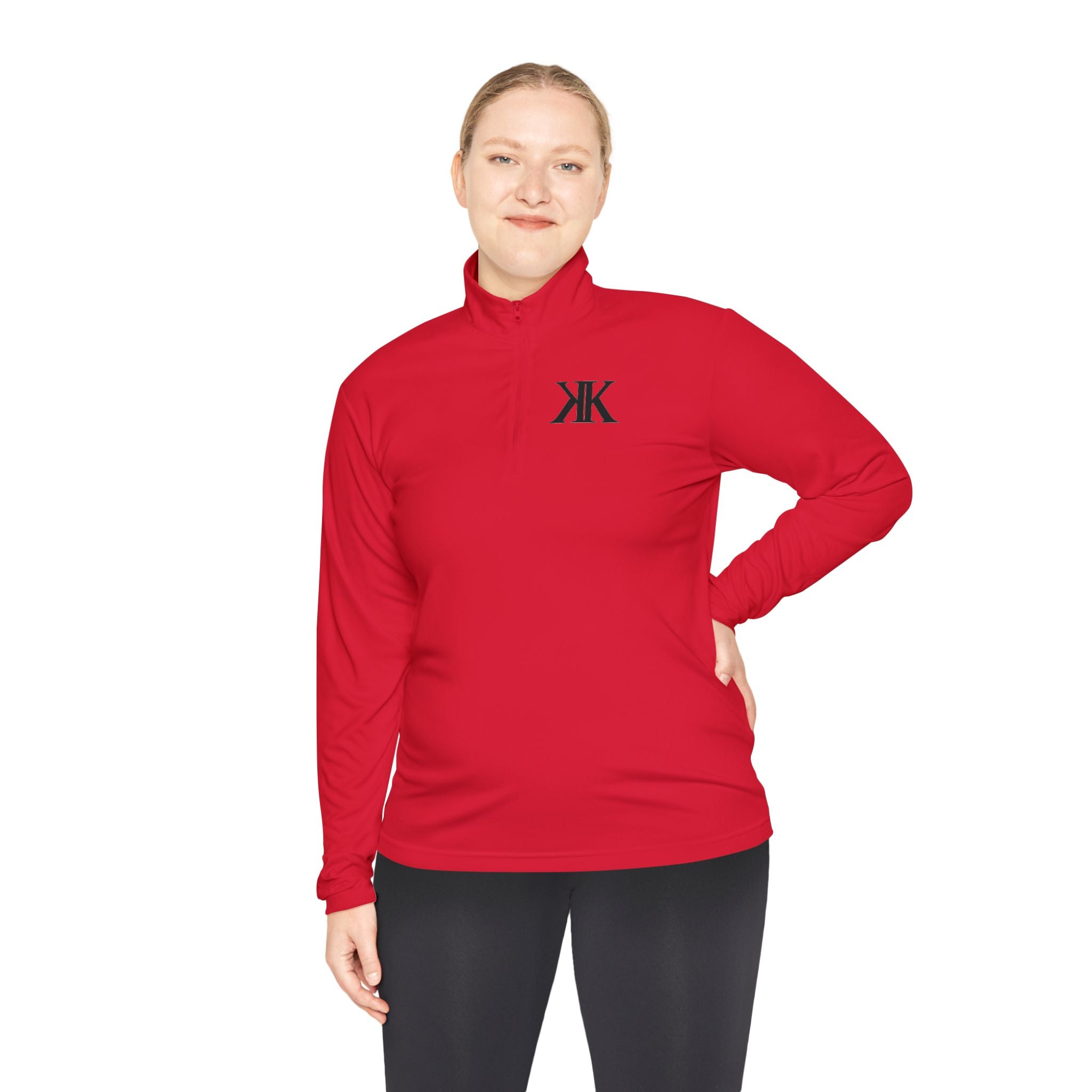 Quarter-Zip Pullover RED with Minimal KK Logo